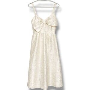 Lilly Pulitzer Ellara Ivory Jacquard Midi Bow Dress Womens Size 2 Resort Wedding